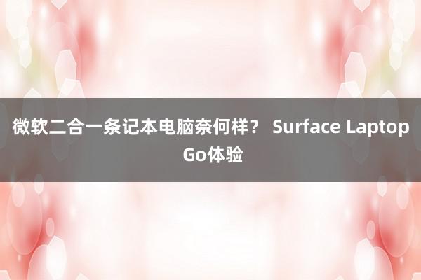 微软二合一条记本电脑奈何样？ Surface Laptop Go体验