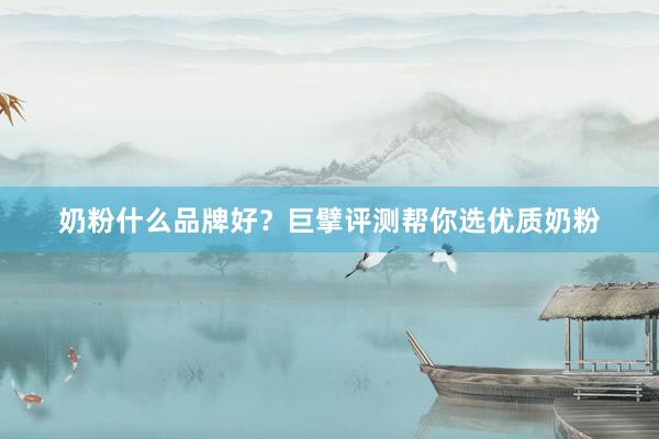 奶粉什么品牌好？巨擘评测帮你选优质奶粉